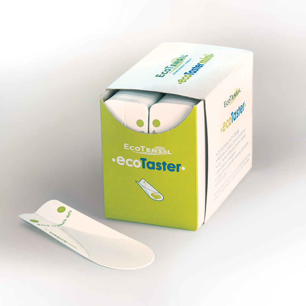 EcoTaster® Mid Starter Kit: Case of 1,000 Compostable Tasting Spoons 3.75" (95mm) Bamboo Dispenser Included
