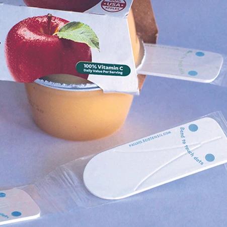 EcoSpoon4 is sanitarily wrapped and fits in to-go packages like apple sauce as an alternative eco friendly spoon in package.