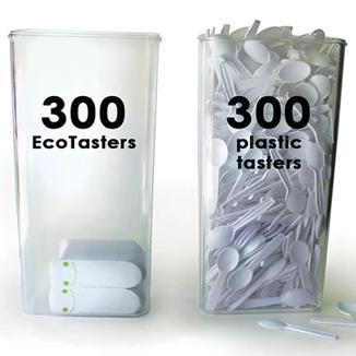 EcoTaster® Mid Starter Kit: Case of 1,000 Compostable Tasting Spoons 3.75" (95mm) Bamboo Dispenser Included